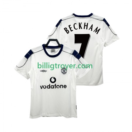 Billige Fotballdrakter Manchester United BECKHAM 7 2000 2001 Retro Bortedraktsett Kortermet